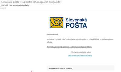 phishong Slovenská pošta